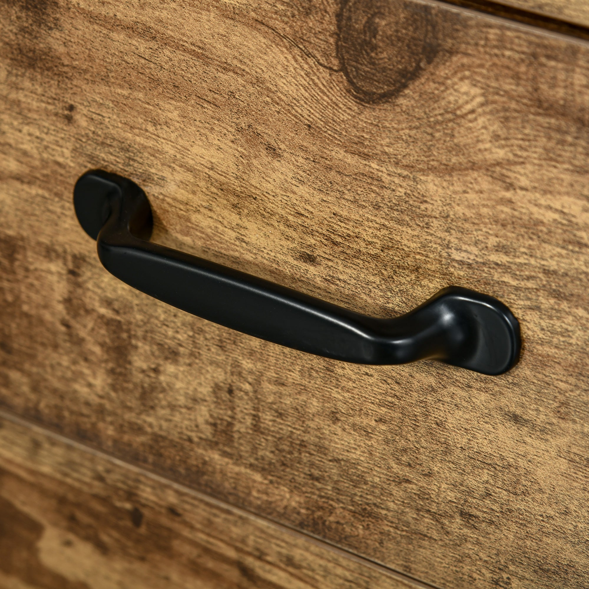 Kozy 3 Drawer File Cabinet, Mobile Filing Cabinet on Wheels for Home Office, Study, Rustic Brown