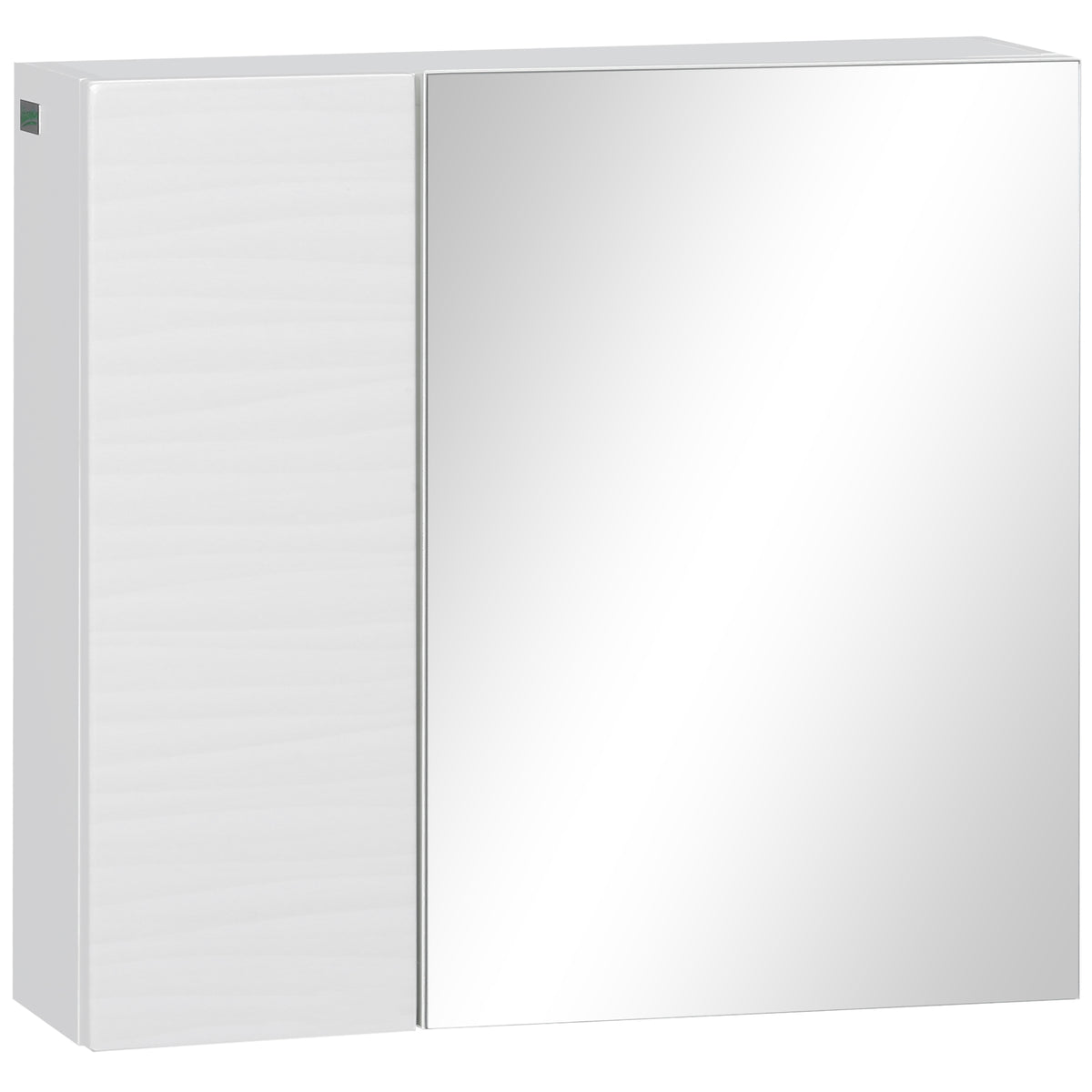 Kozy Bathroom Cabinet with Mirror, Double Door Wall Mounted Storage Cupboard Organizer with Adjustable Shelves, White