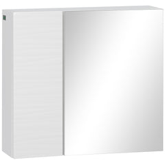 Kozy Bathroom Cabinet with Mirror, Double Door Wall Mounted Storage Cupboard Organizer with Adjustable Shelves, White