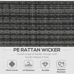 Kozy 4 Pieces Wicker Steel Rattan Sofa Set Garden Chair Seat Furniture Patio Grey