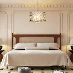 Kozy 72 Glass Crystallite Chandelier - Silver-Tone