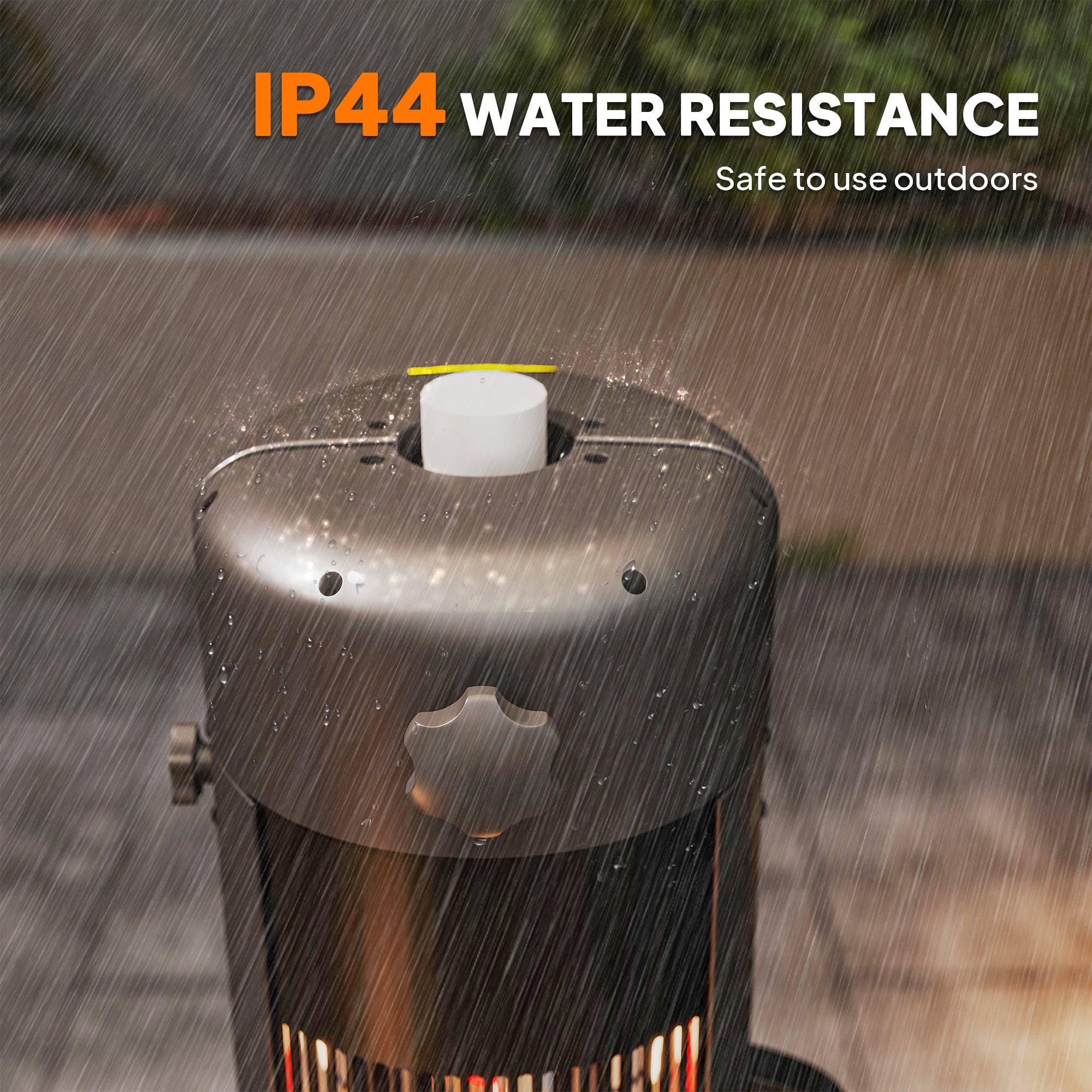 Kozy - Electric Umbrella Parasol Mounted Patio Heater for 25-70 mm Poles, 2000 W Outdoor Garden Heater with 2 Heat Setting, 6 ㎡ Coverage, Tip-Over Protection, Black