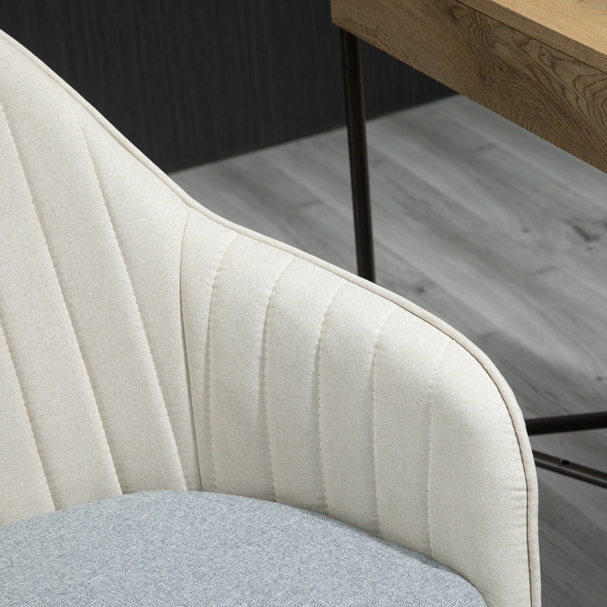 Kozy Home Office Chair Comfortable Computer Desk Chair Swivel Task Chair with Golden Base, Vanity Chair for Teens Adults Bedroom, Beige