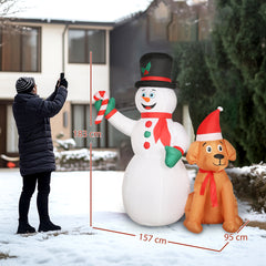 Kozy 6FT Christmas Inflatables Snowman & Dog with Built-in LED Lights and Flashing Light, Blow Up Christmas Inflatable Decoration for Indoor Outdoor Decor, Garden