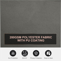 Kozy 6 x 2m Retractable Sun Side Awning Screen Fence Patio Garden Wall Balcony Screening Panel Outdoor Blind Privacy Divider – Grey