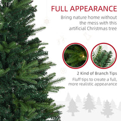 HOMCOM 1.2m Prelit Christmas Tree Artificial Tree Spruce Tree, Plastic Stand