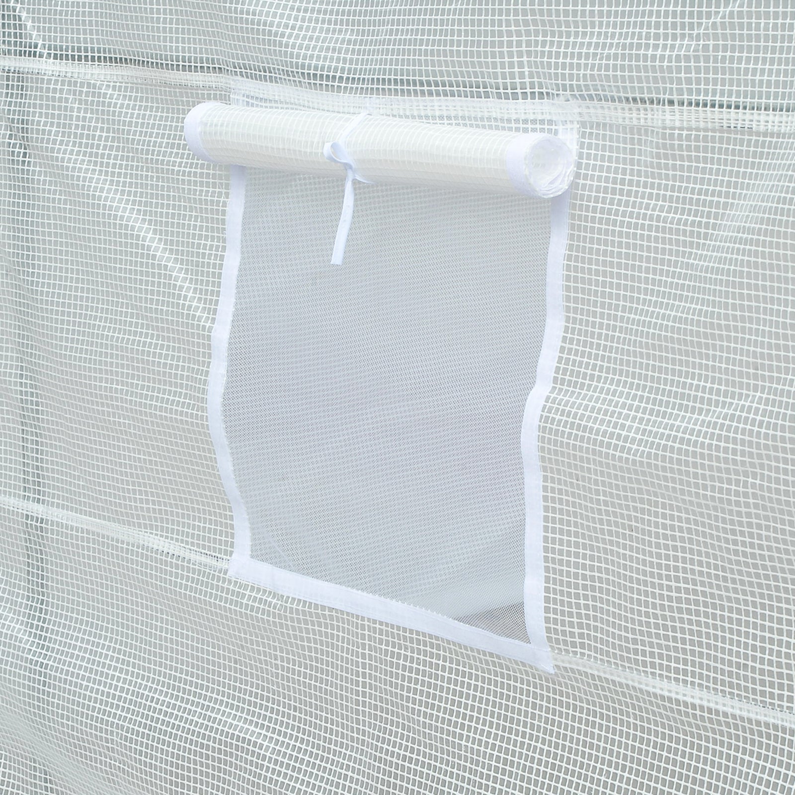 Kozy 3.5 x 2 x 2 m Polytunnel Greenhouse, Walk-in Green House for Garden with Mesh Windows, Galvanised Steel Frame, White