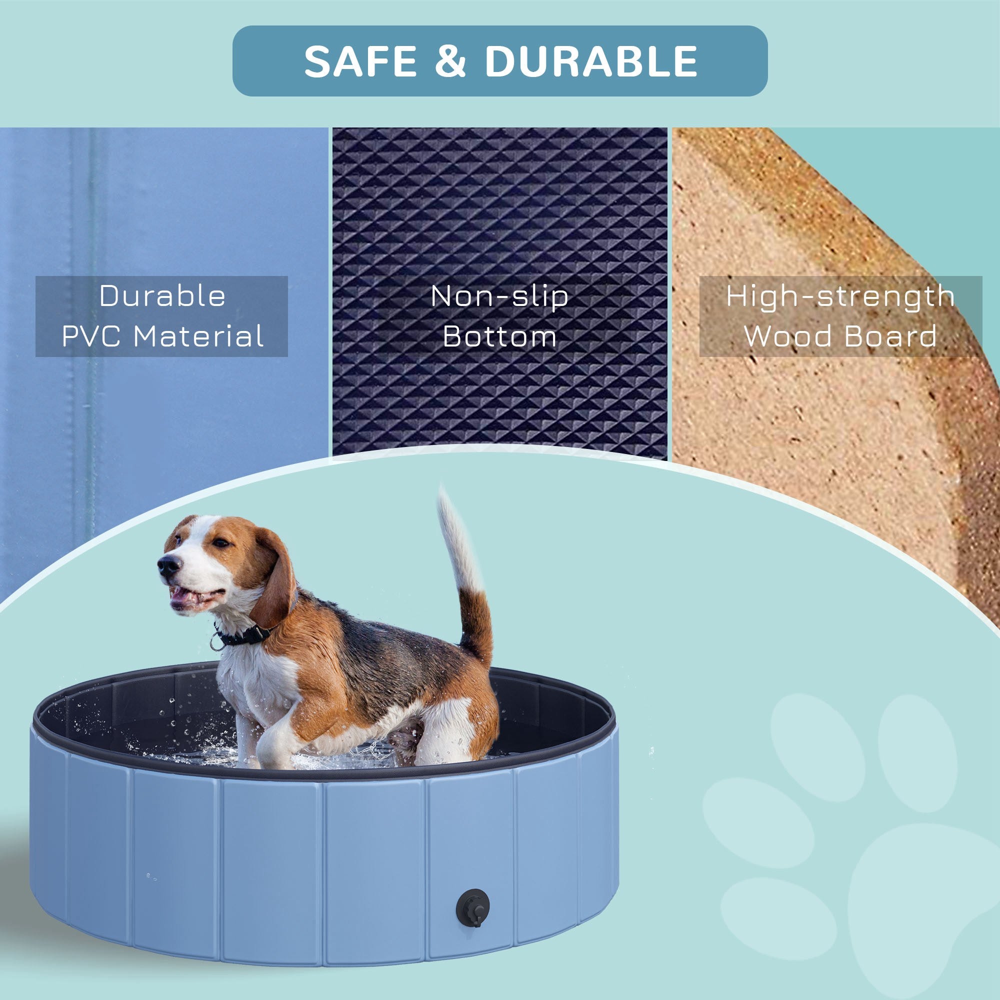 Pawhut Durable Pet Swimming Pool, Non