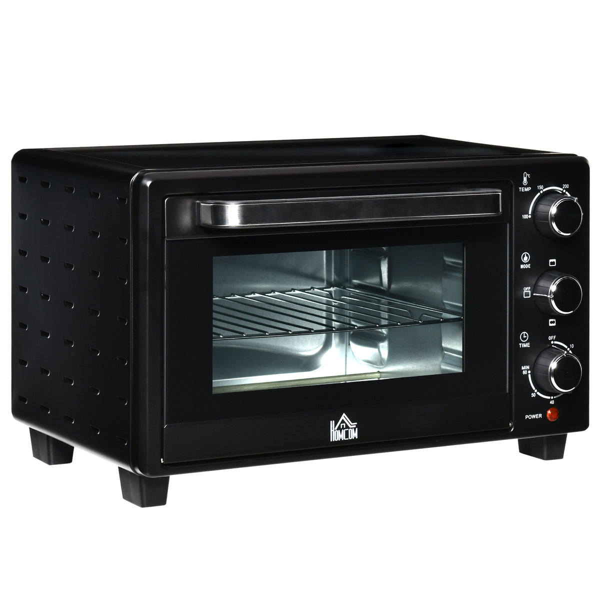 Kozy 21L Mini Countertop Oven, 100°C-230°C Adjustable Temp - Black