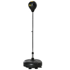 HOMCOM Punching Bag with Stand, Free Standing Boxing Bag Set, Speed Bag with Adjustable Height for Teens & Adults, Black, Gold