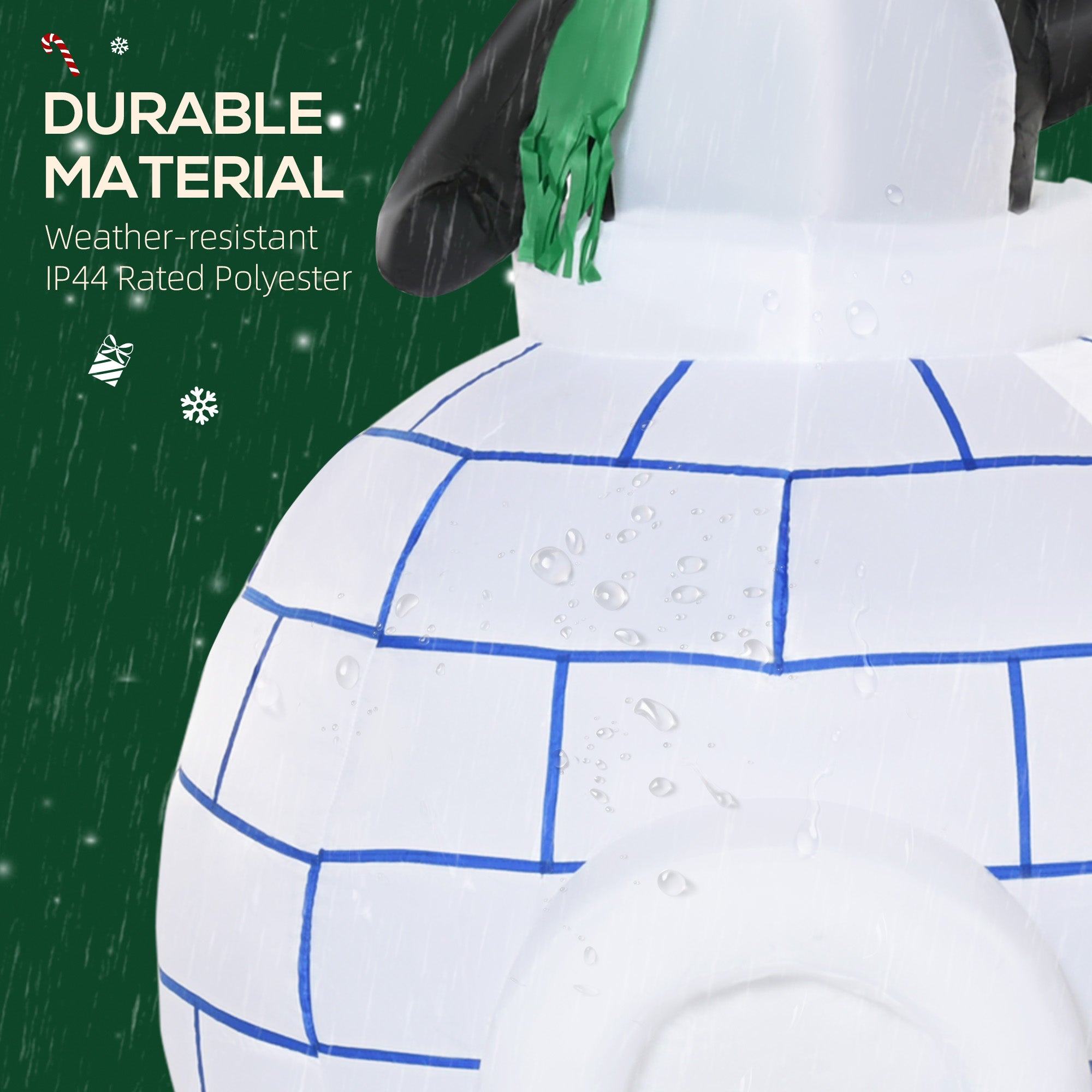 Kozy 5ft Christmas Inflatable Two Penguins Wearing a Scarf with Ice House Blow Up Decor Home Indoors with Built-in LED Lights Outdoor Toys in Lawn Garden