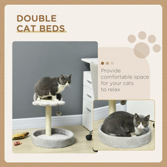 PawHut 44cm Cat Tower with Sisal Cat Scratching Post, Cat Claw Shape, Light Grey | Aosom UK