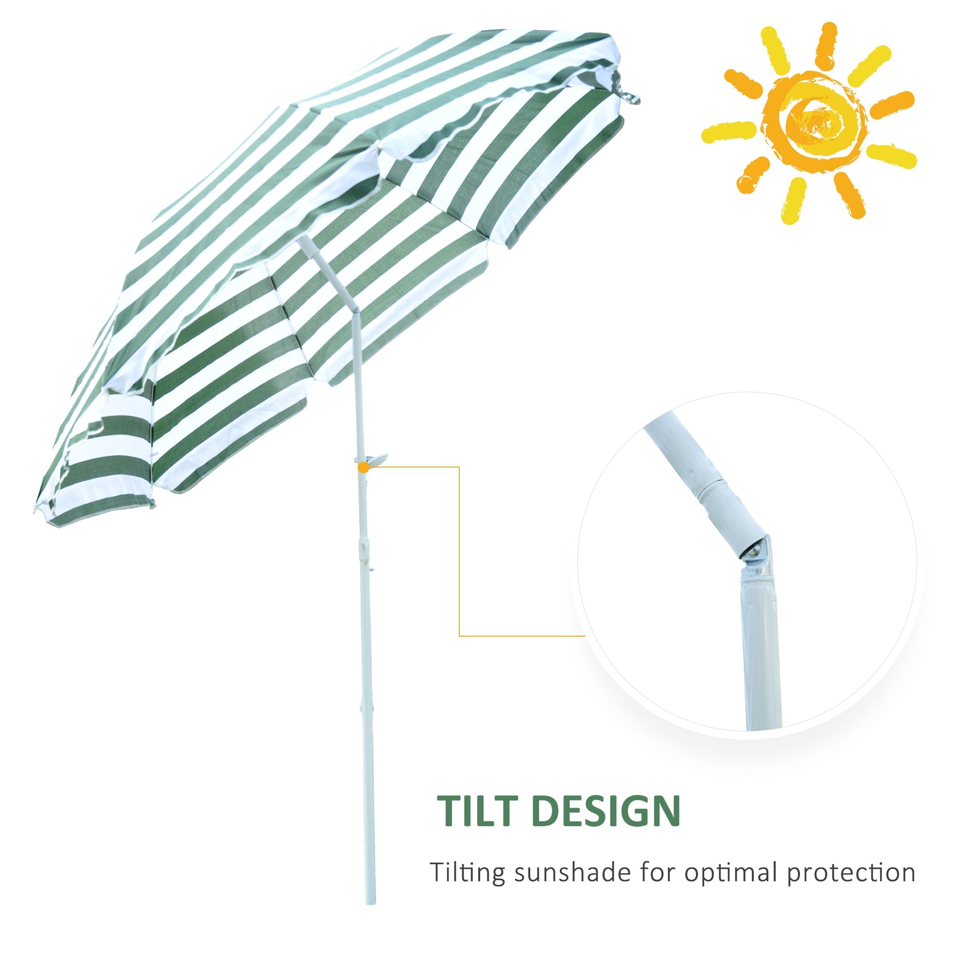 Outsunny Large 1.8m Patio Garden Beach Sun Crank Umbrella Sunshade Folding Tilt Crank Parasol New | Aosom UK