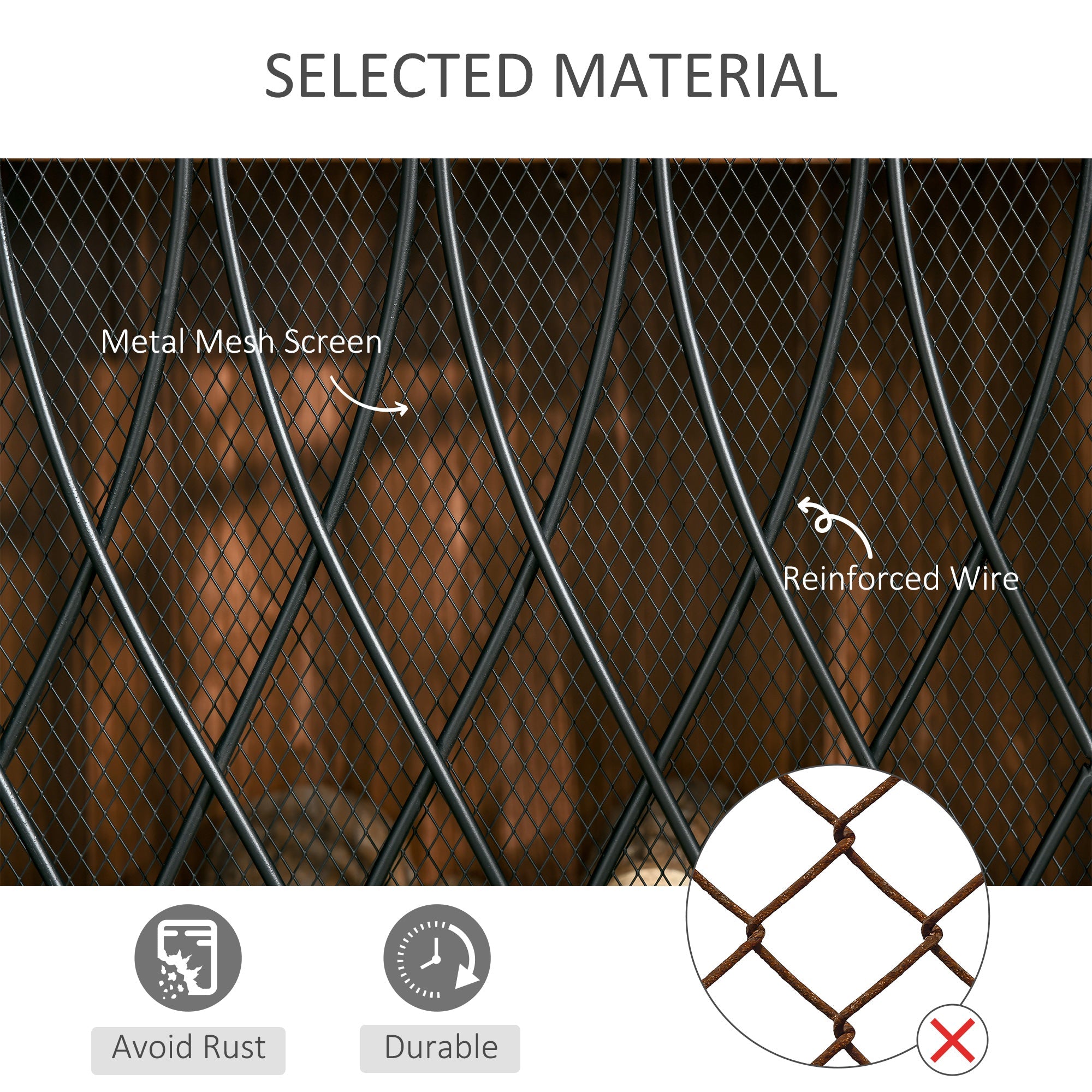 HOMCOM 3-Panel Folding Fireplace Screen, Metal Mesh Fire Spark Guard, 126L x 3W x 80H cm-Black | Aosom UK