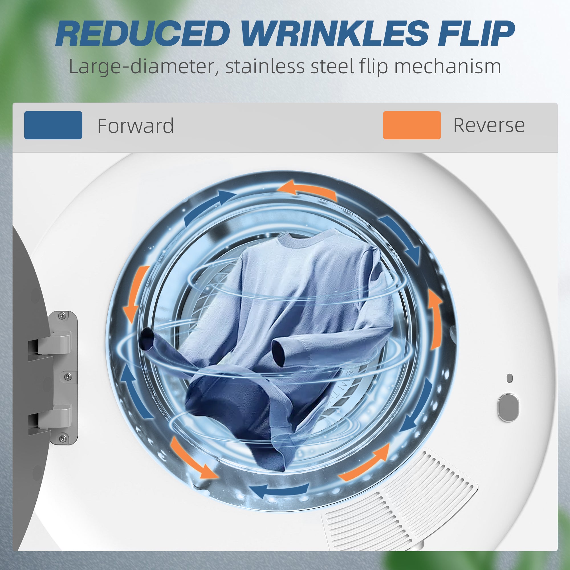 Kozy 4kg Vented Tumble Dryer, 800W Compact Freestanding Front Tumble Dryer with Stainless Steel Tub and Customisable Timer, Wall-Mounted Portable Small Clothes Drying Machine, White