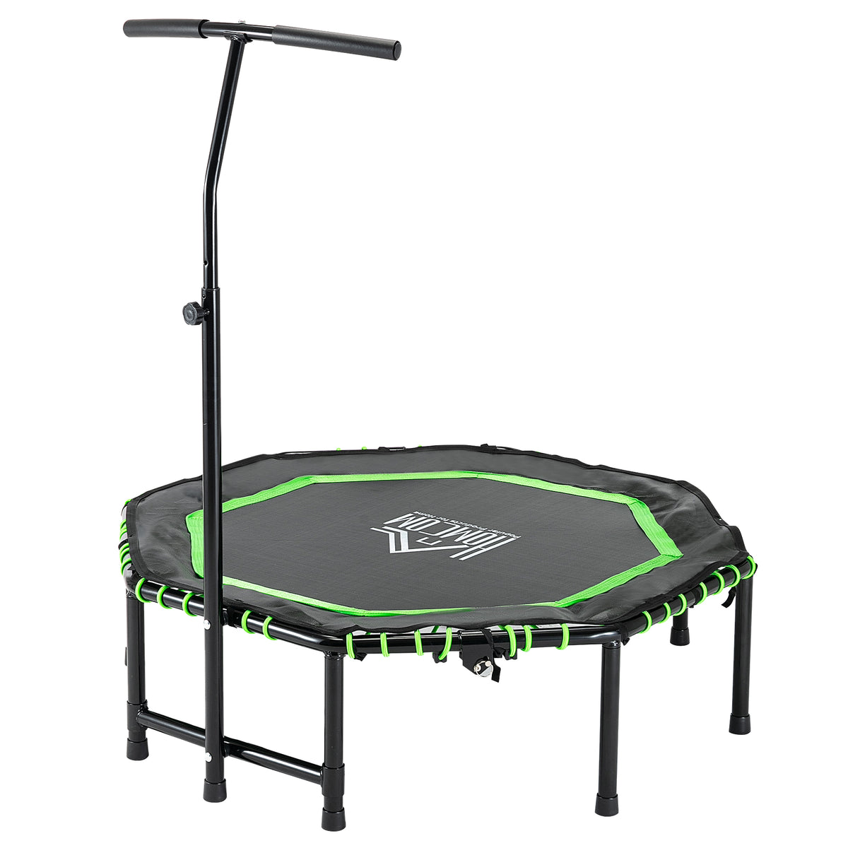 Kozy 48" Octagonal Mini Fitness Rebounder Trampoline Indoor Outdoor Foldable Mini Jumper with Adjustable Handle, Green