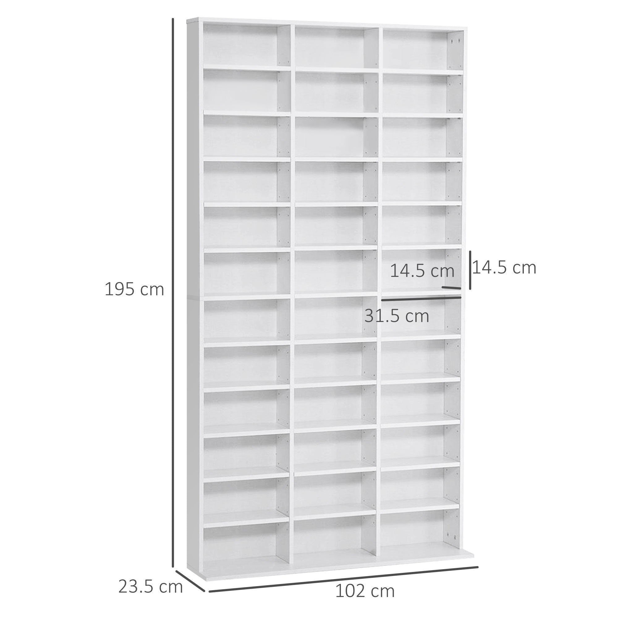 Kozy 33 Adjustable Compartment Storage Unit - White