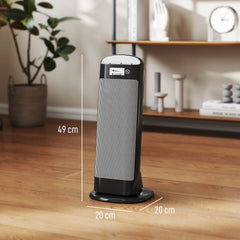 Kozy Ceramic Space Heater, 2000W Fan Electric Heater with 4 Modes, Adjustable Thermostat, 55° Oscillation, Tip-Over and Overheat Protection for Bedroom, Home Office, Black