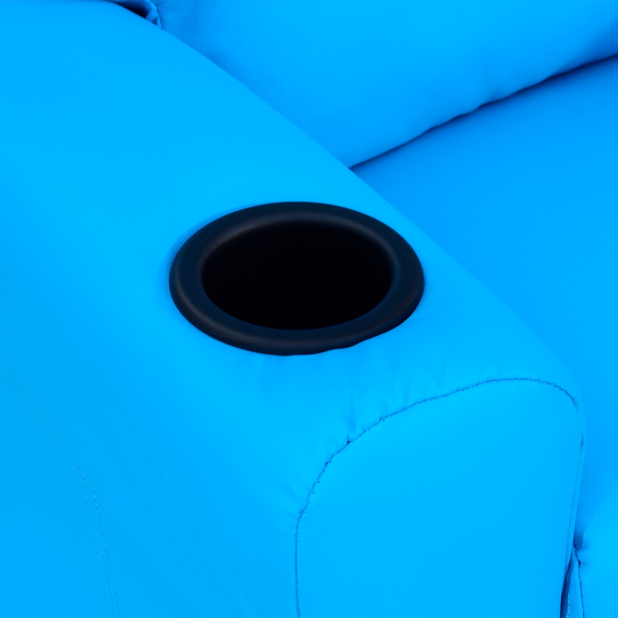 Kozy Kids Recliner Chair, PU Leather with Adjustable Backrest, Footrest, Padded Headrest, Blue