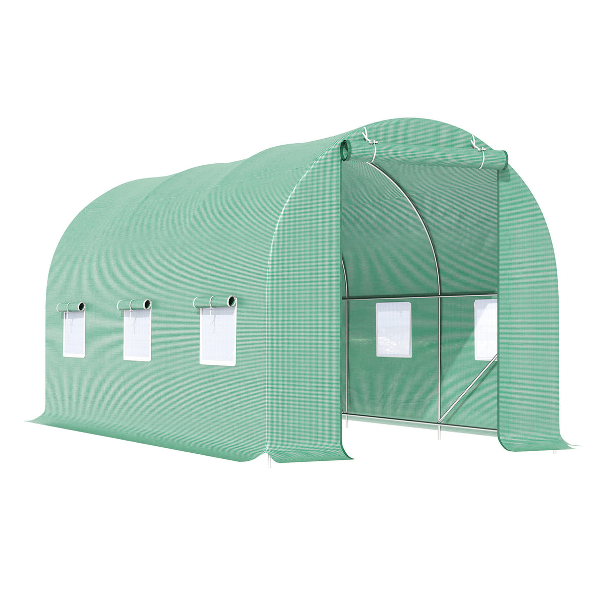 Kozy 4.5m x 2m x 2m Walk-in Tunnel Greenhouse Garden Plant Growing House with Door and Ventilation Window, Green