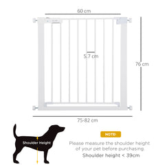 Kozy Adjustable Pet Safety Gate Dog Barrier Home Fence Room Divider Stair Guard Mounting White (76 H x 75-82W cm)