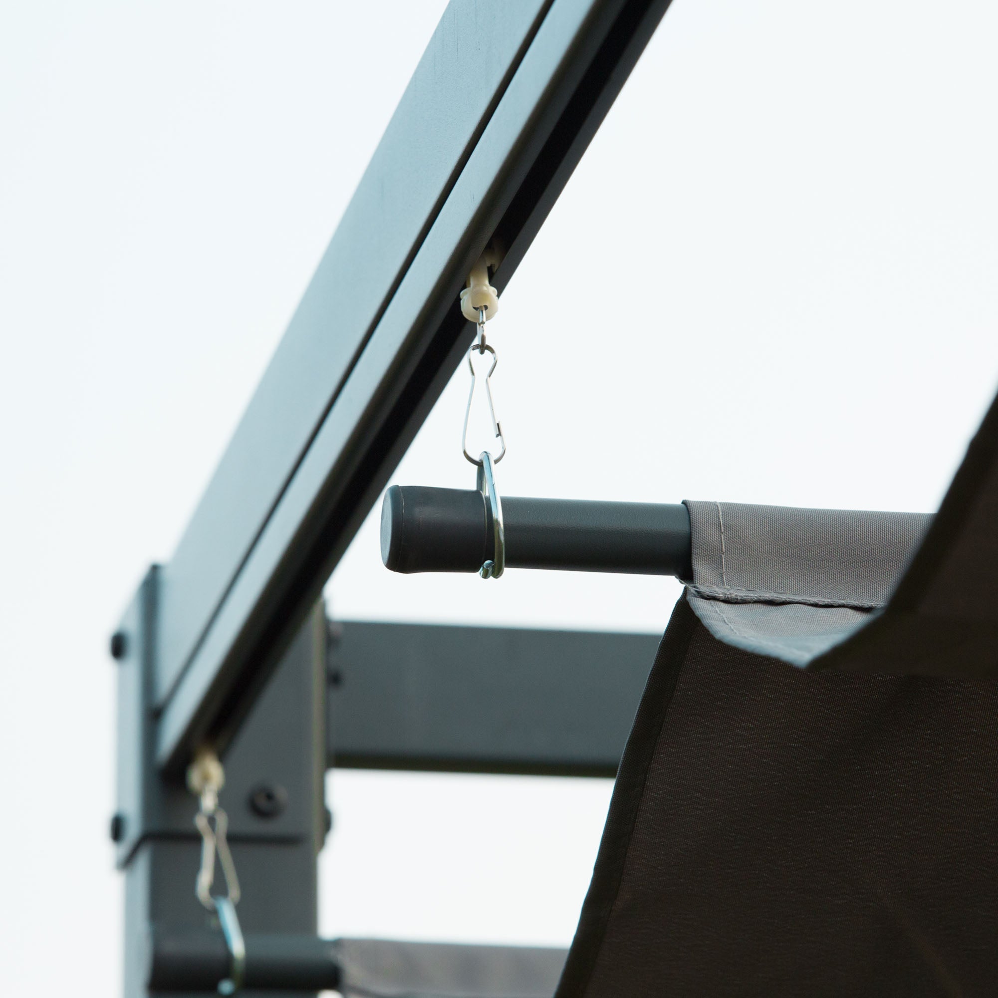 Kozy 3 x 2m Metal Outdoor Pergola with Retractable Roof, Outdoor Gazebo Canopy Shelter with Drainage Holes for Garden, Patio, Lawn, Grey