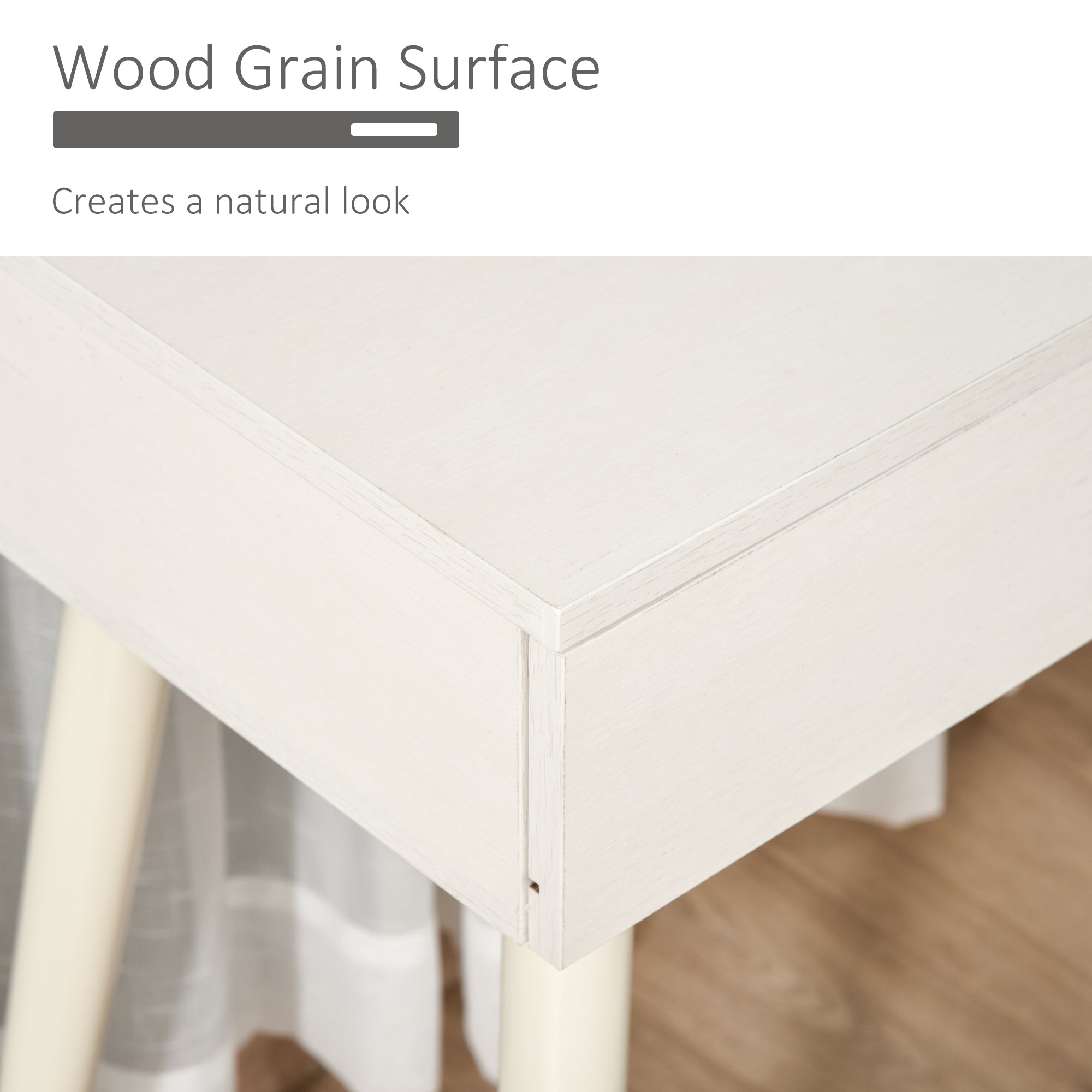 Kozy Dressing Table with Mirror and Stool, Vanity Makeup Desk Set with 2 Drawers, Cushioned Stool and Make-up Organiser for Bedroom and Dressing Room, 80 x 40 x 123 cm, White