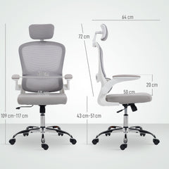 Kozy Mesh Back Office Chair, with Lumbar Support - Grey