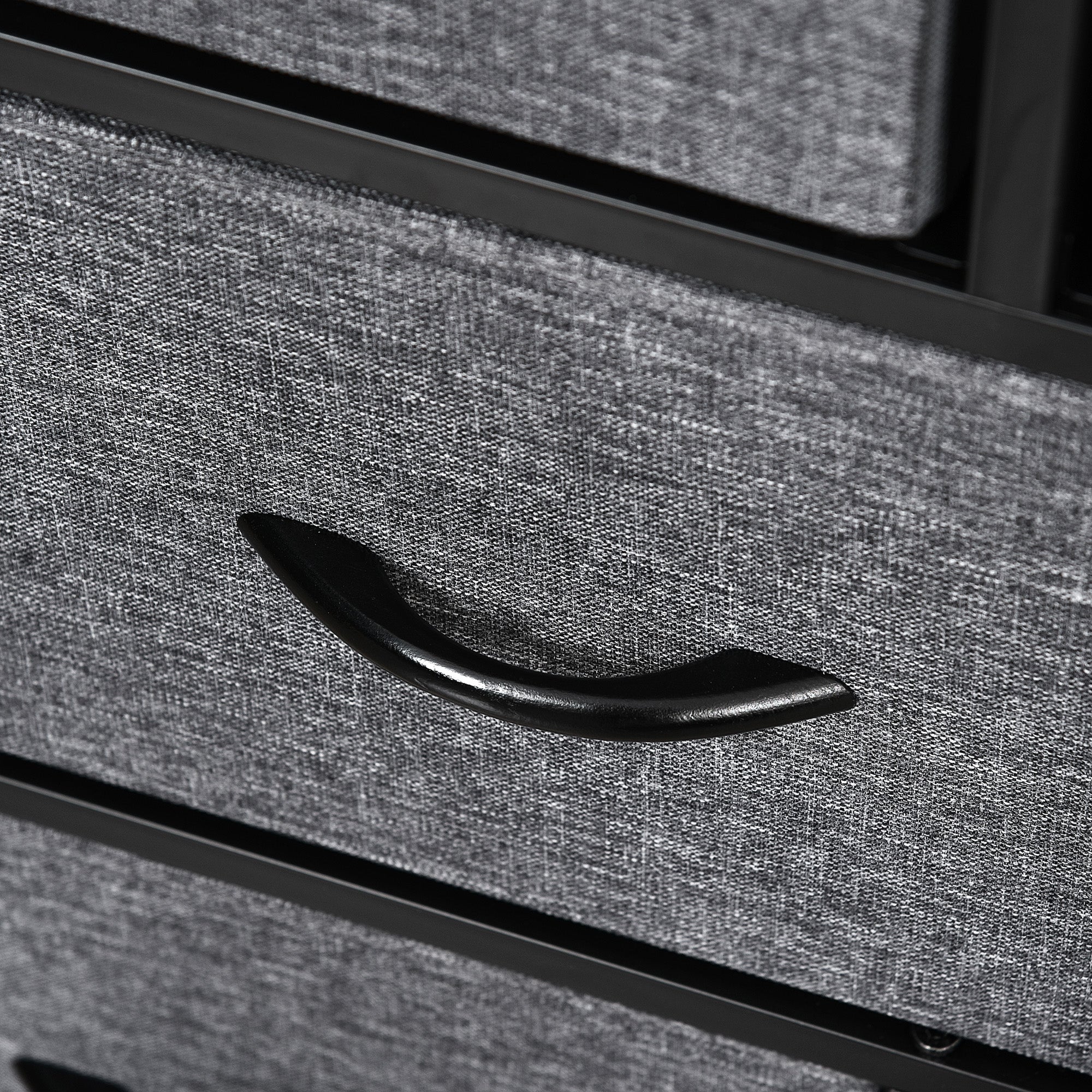 Kozy Chest of Drawers with 8 Foldable Drawers, 3-Tier Fabric Bedroom Dresser, Clothes Storage Unit for Bedroom Living Room, Dark Grey