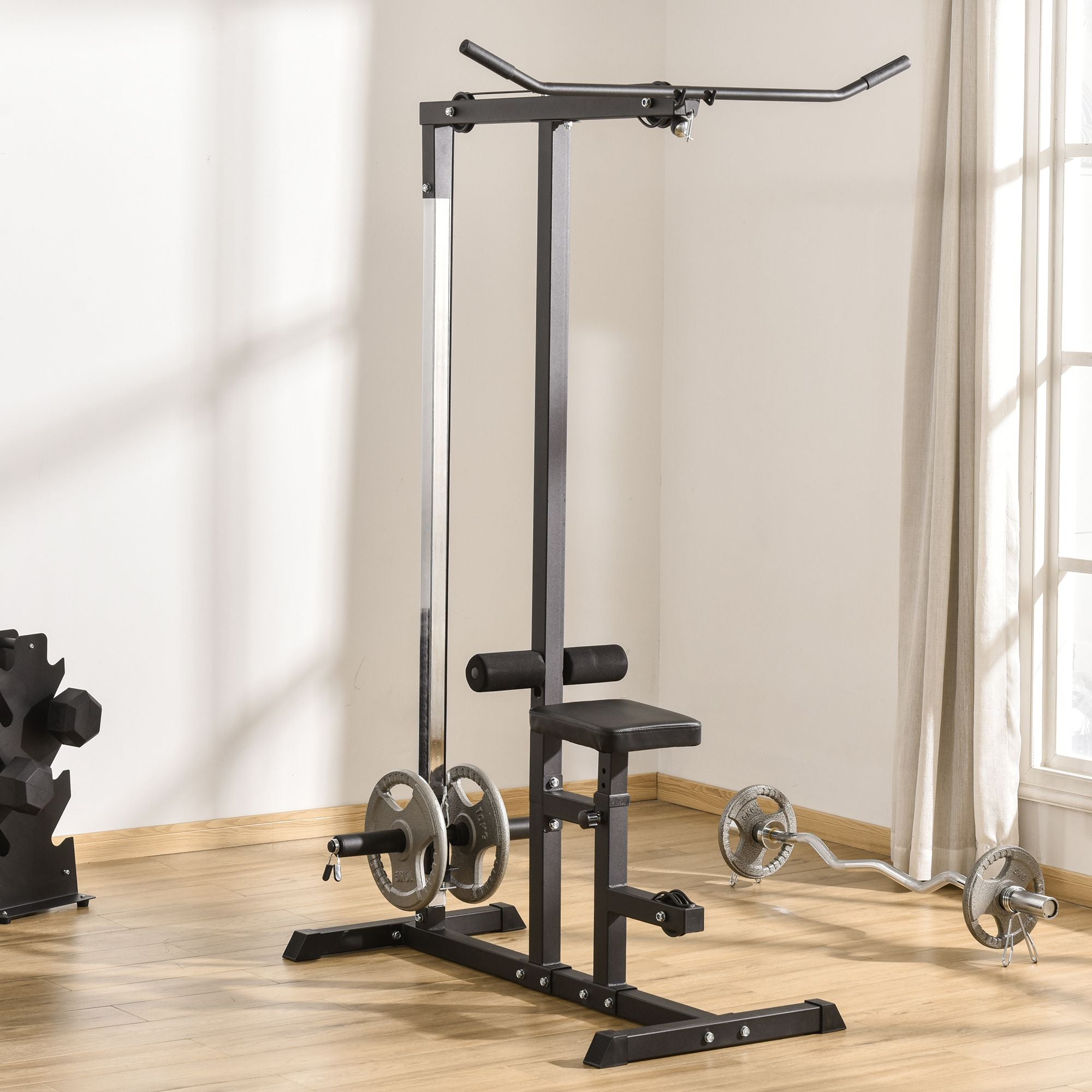 Kozy Exercise Pulley Machine Power Tower with Adjustable Seat Cable Positions