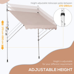 Outsunny 2x1.5m Garden Patio Manual Awning Canopy Sun Shade Shelter Adjustable Aluminium Frame Awning Beige