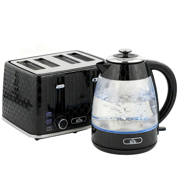 Kettle and Toaster Set, Rapid Kettle with Strix Thermostat, 4 Slice Toaster with 7 Browning Controls