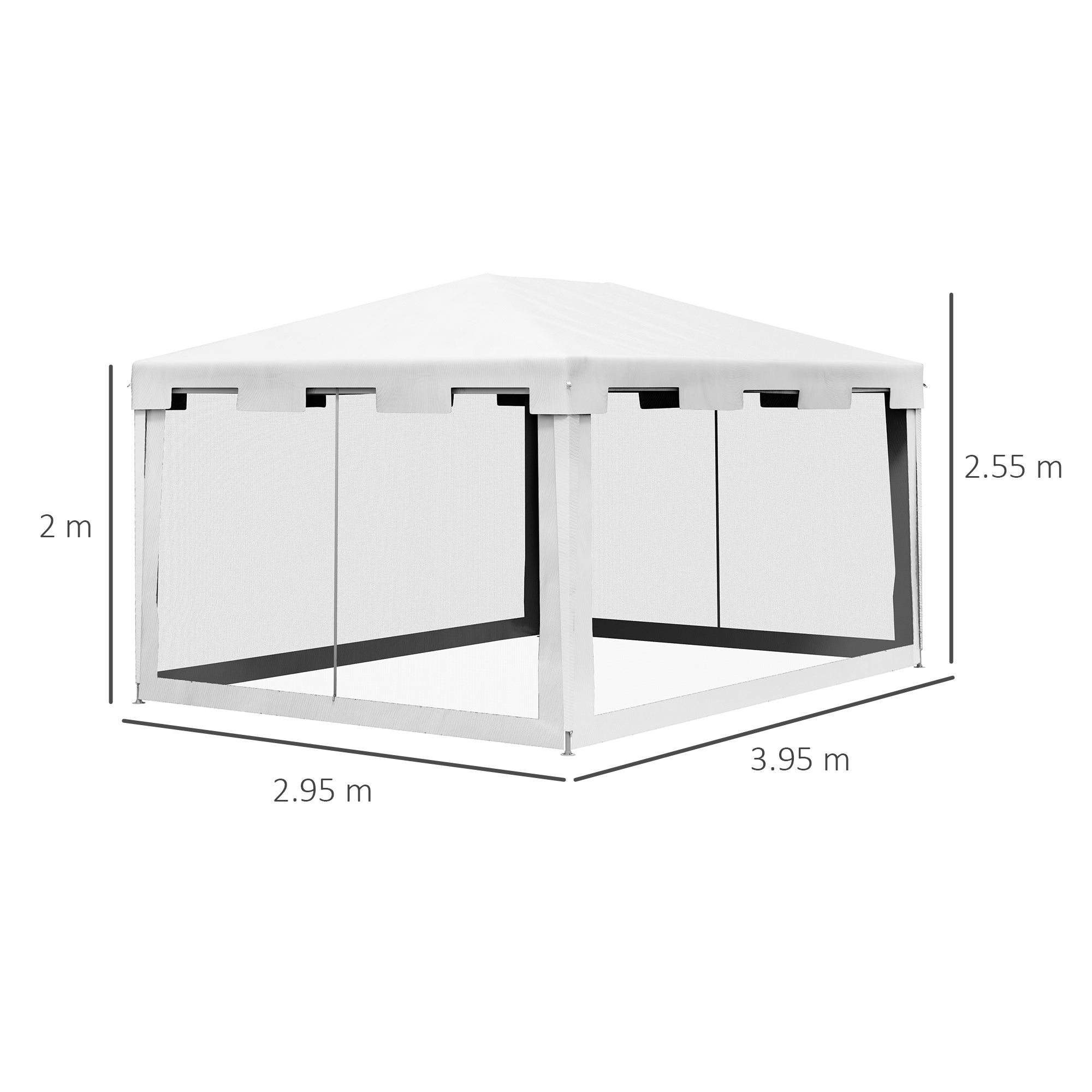 Outsunny 4x3 m Waterproof Gazebo W/Mesh Sides