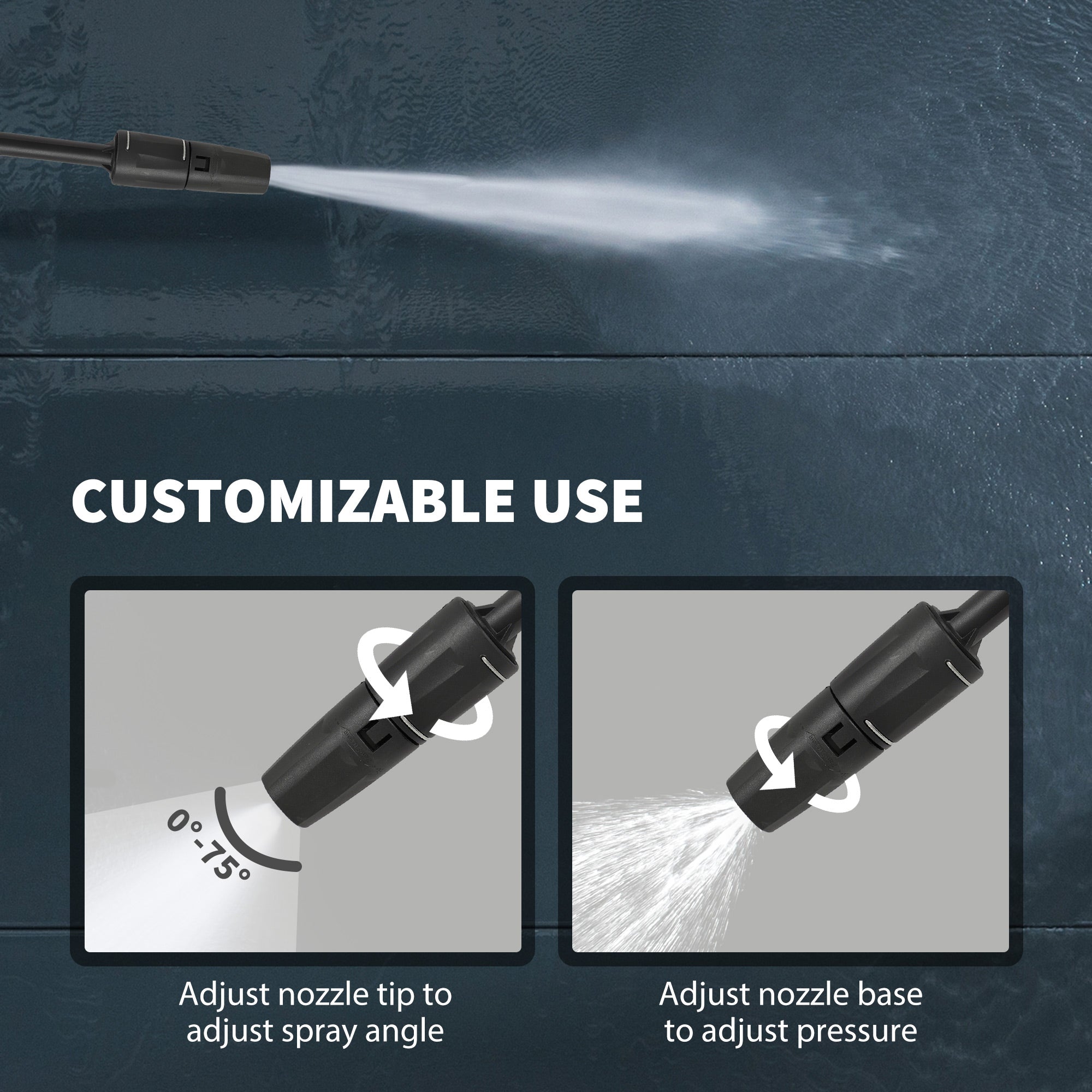 Kozy 2200W High Pressure Washer, 170 Bar Pressure, 420 L/h Flow, Portable Electric Power Washer Jet Wash Cleaner with Adjustable Nozzle 6M Hose and Hose Reel for Home Patio Car Driveway