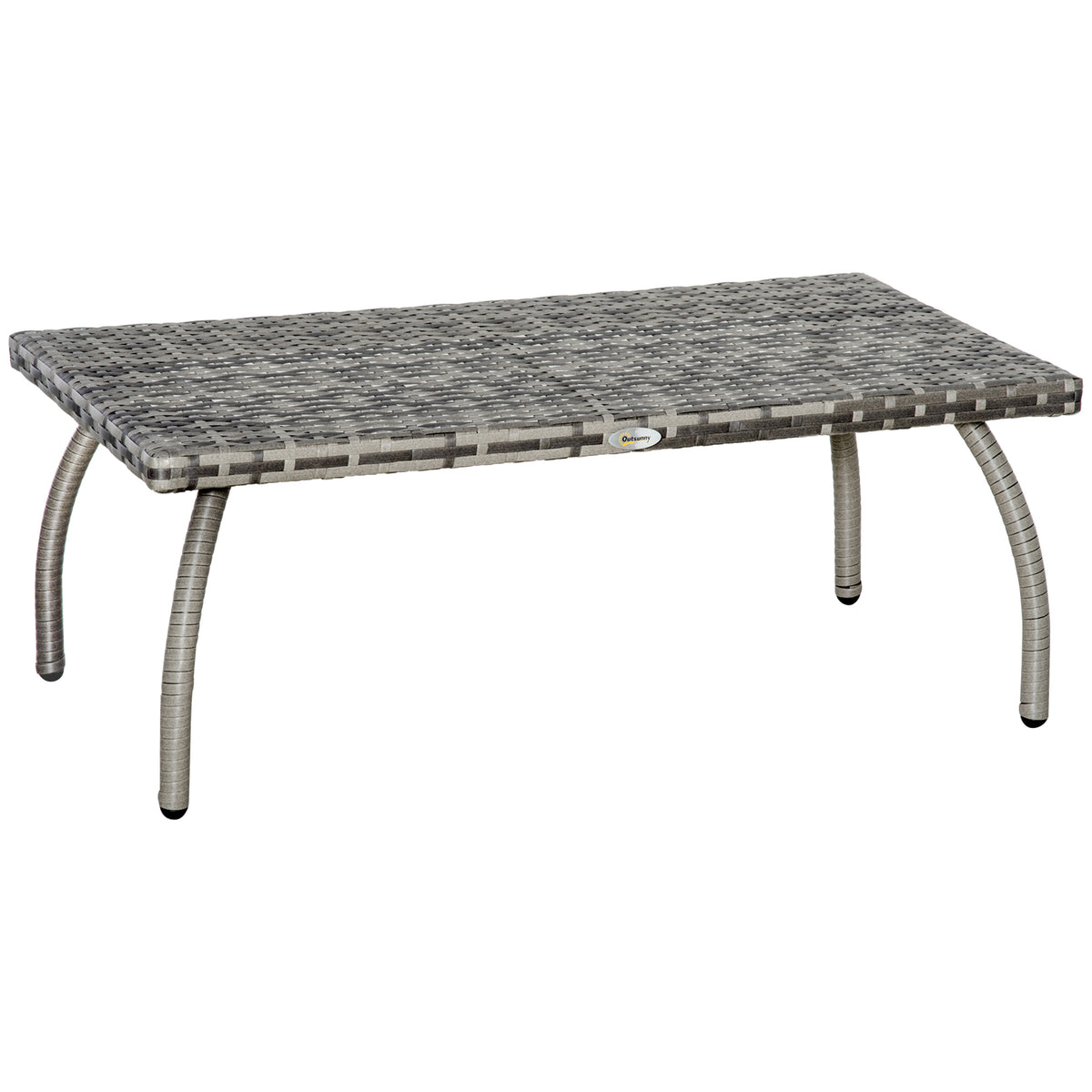 Kozy PE Wicker Rattan Garden Coffee Table - Mixed Grey