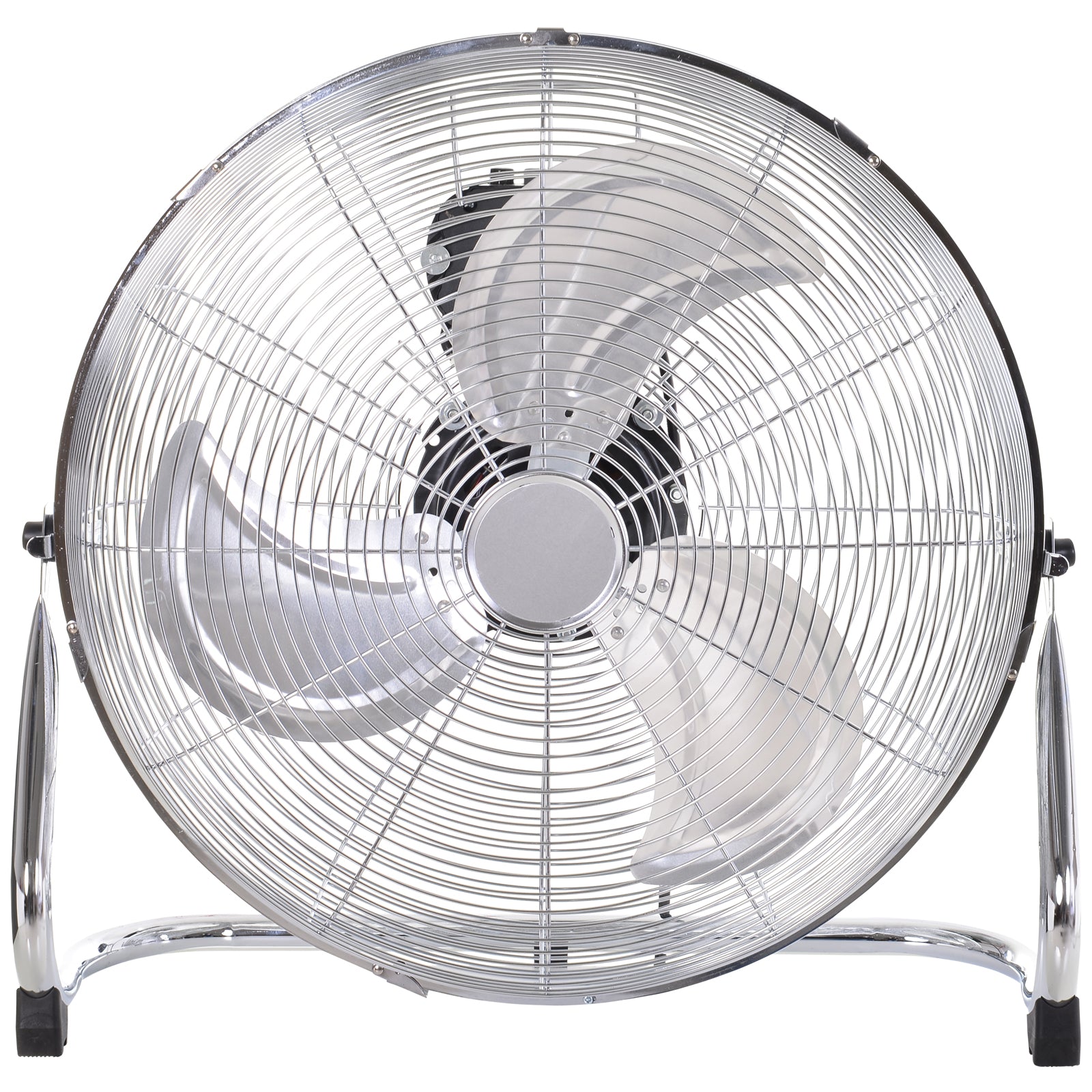 Kozy 20" Chrome Metal Floor Fan with Tilting, High Velocity, 3 Speed, Portable Gym Fan for Home Office, Silver