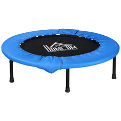 Kozy 40" Mini Fitness Trampoline Home Gym Yoga Exercise Rebounder Indoor Outdoor Jumper with Safety Pad, Support Up to 150 KG, Blue and Black