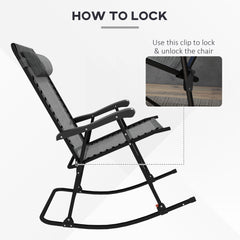 Outsunny Rocking Chair, Folding Outdoor Adjustable Zero