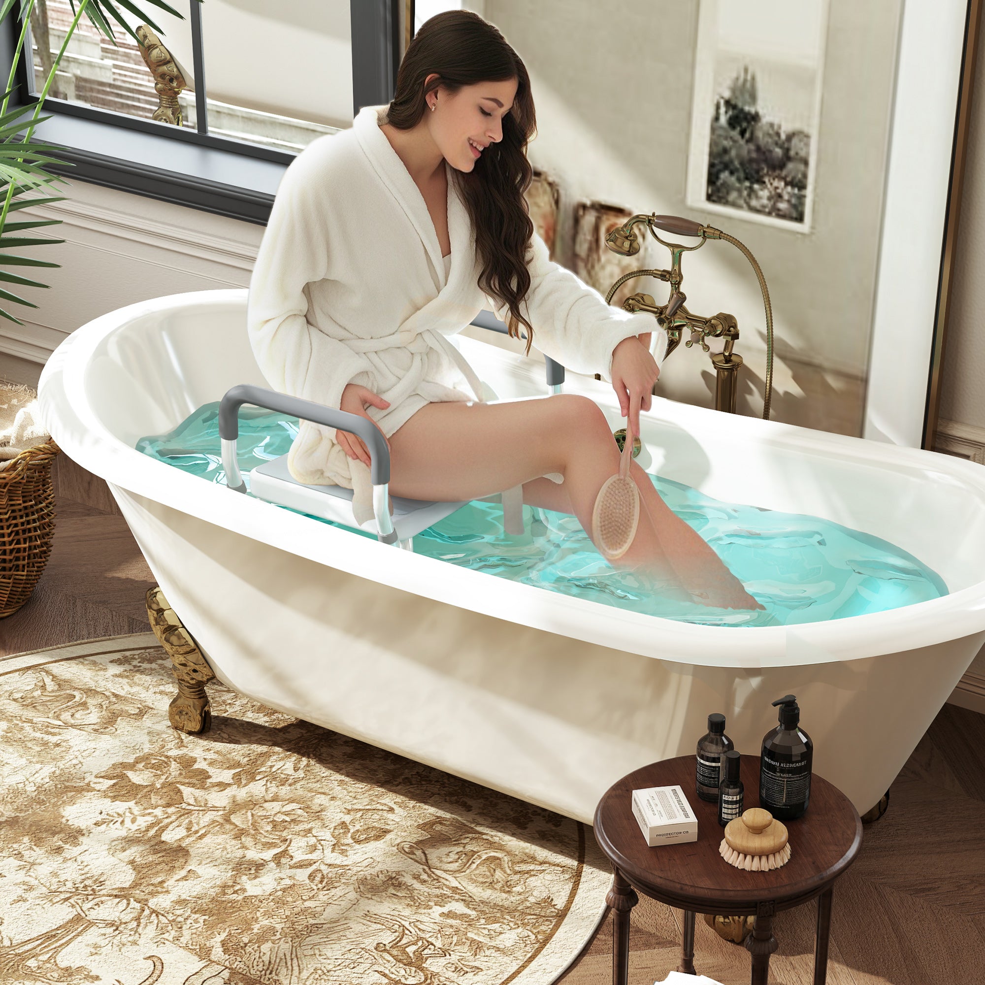Kozy - 57-69cm Aluminium Frame Bath Seat - Light Blue