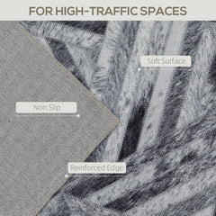 Kozy - Modern Area Rug, Triangle Pattern Non-Slip Washable Rug, Chenille Floor Carpet for Living Room, Bedroom, Dining Room, Home Office, 170 x 120 cm, Black