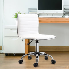 HOMCOM Adjustable Swivel Office Chair with Armless Mid