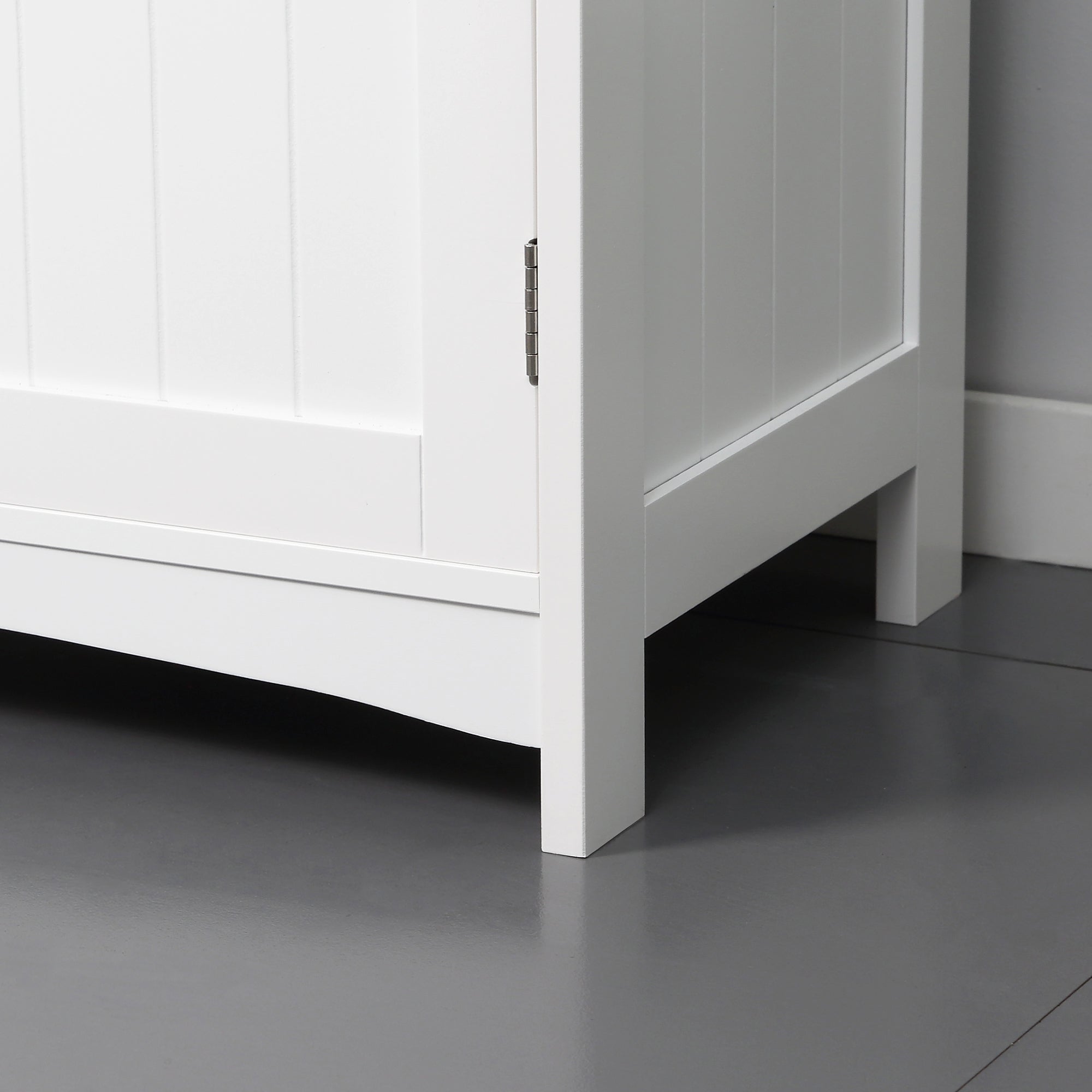 Kozy Pedestal Under Sink Cabinet with Double Doors, Modern Bathroom Vanity Unit, Storage Cupboard with Adjustable Shelves, White