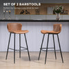 Bar Stools Set of 2, Upholstered Bar Chairs, Breakfast Kitchen Counter Chairs with Backs, Legs and Footrests for Dining Room