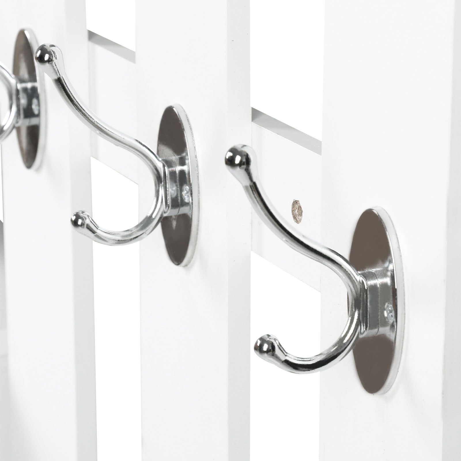 Kozy 2PC Shoes Storage Chest Cloths Rack Unit w/Mirror Multiple Shelves Large Storage Capacity Shoes Cabinet 6 Hooks Cloth Rack White