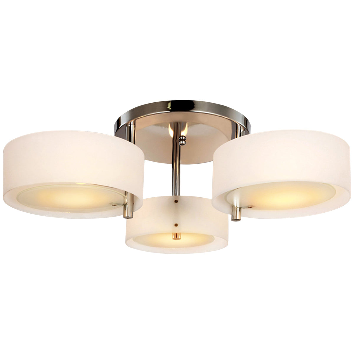 HOMCOM Ceiling Light Fixture Modern Style 3-Light Flush Mount Hanging Lamp, for Ktchens, Restaurants, Bars and Dining rooms, White | Aosom UK