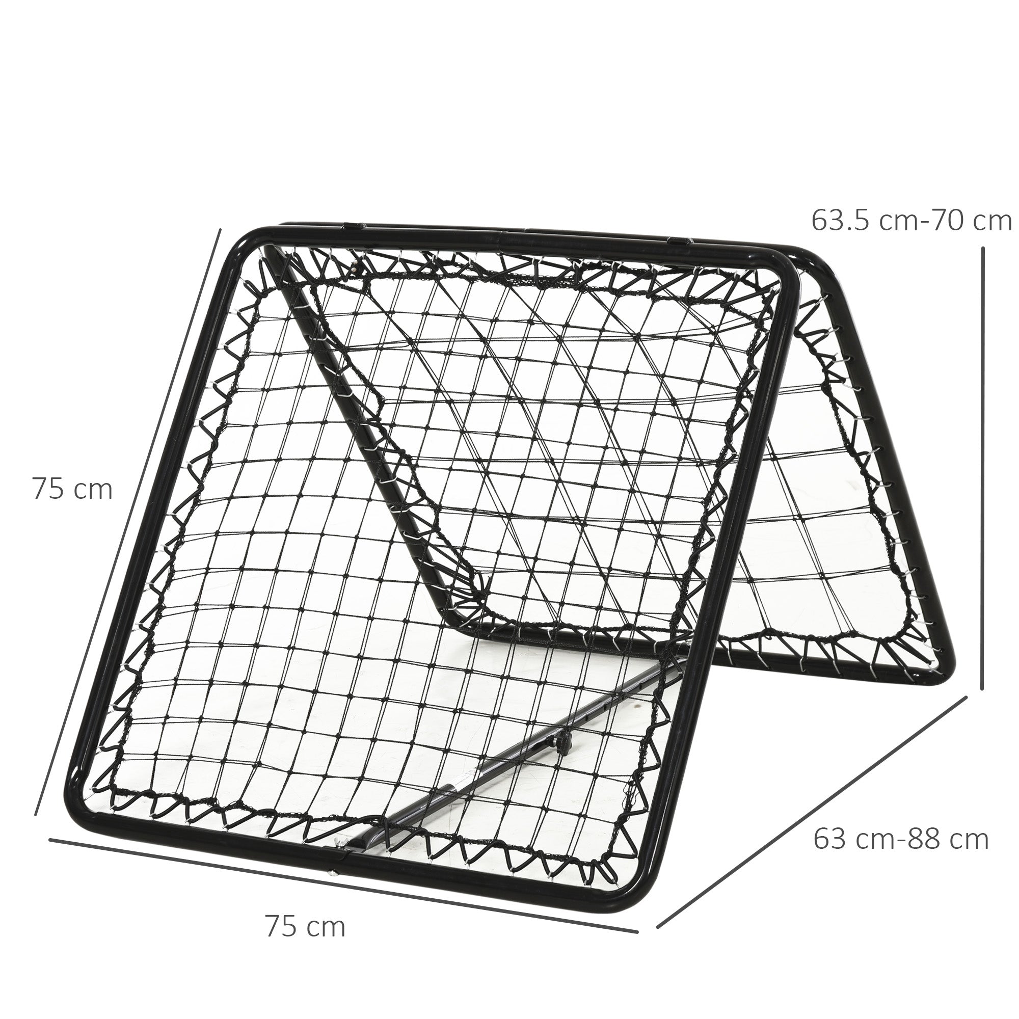 Kozy Angle Adjustable Double Sided Rebounder Net Training Aid Target Soccer Goal Kickback For Football, Baseball, Basketball - 75L x 75W cm