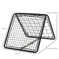Kozy Angle Adjustable Double Sided Rebounder Net Training Aid Target Soccer Goal Kickback For Football, Baseball, Basketball - 75L x 75W cm