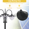 3-head Solar Lamp Post, Street Light with Planter, Automatic-on, 6 Hour Max Outdoor Ready LED Lighting