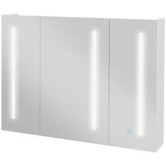 Kleankin Illuminated Bathroom Cabinet: Wall-Mounted Storage with LED Light & USB Charging, Adjustable Shelf, 90x15x70cm, White | Aosom UK