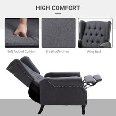 HOMCOM Recliner Sofa Armchair with Footrest Vintage Design Dark Grey